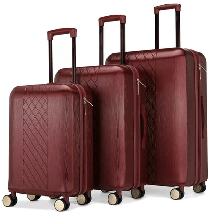 Diamond 3 Piece Expandable Chic Luggage Set Travellty