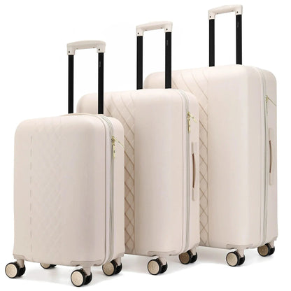 Diamond 3 Piece Expandable Chic Luggage Set Travellty