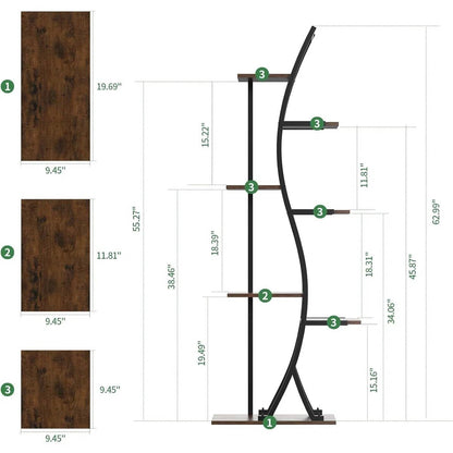 63-inch Tall Modern 6-Shelf Indoor Plant Stand Shelving Unit FastFurnishings