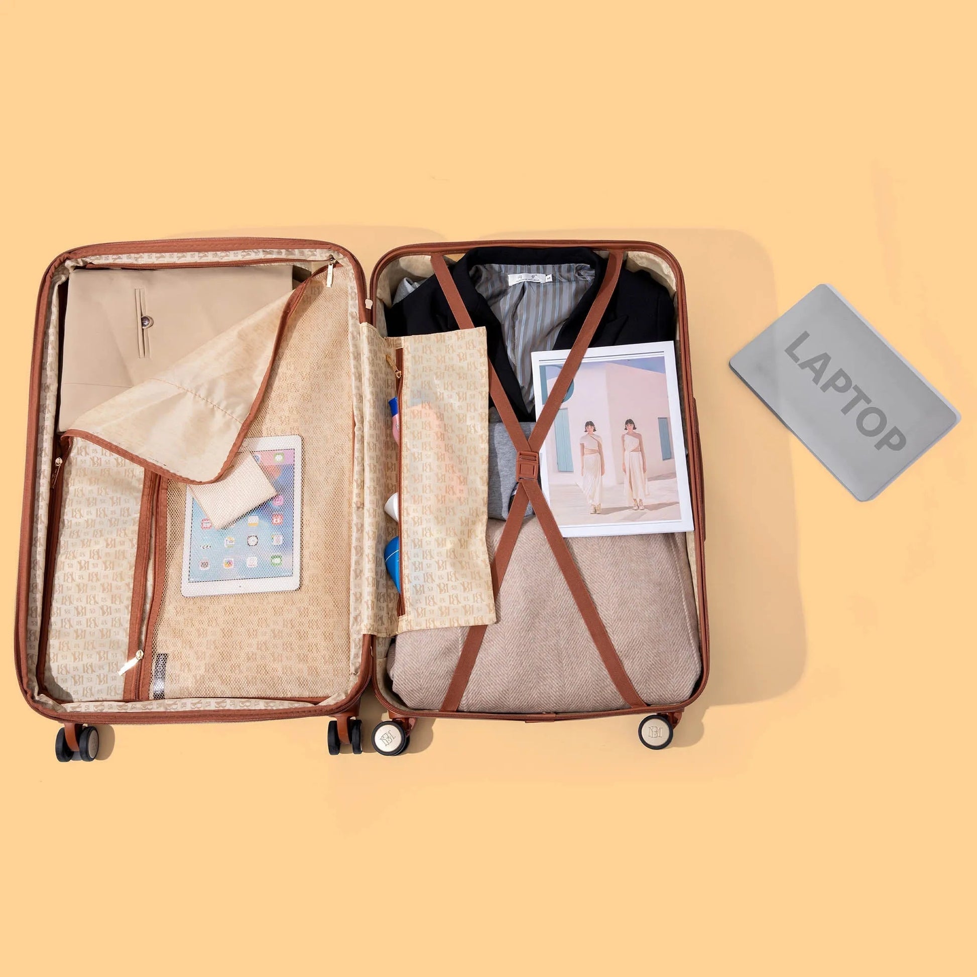 Mia 3 Piece Expandable Retro Luggage Set Travellty