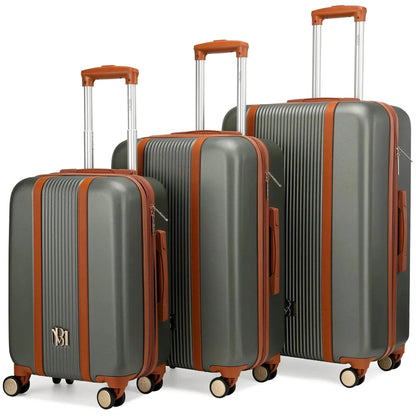 Mia 3 Piece Expandable Retro Luggage Set Travellty