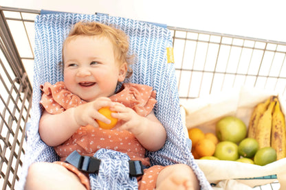 Baby Shopping Cart Hammock | Blue Little Arrow Design Binxy Baby