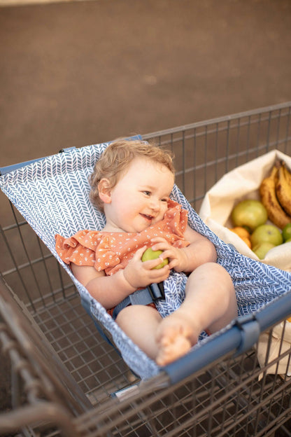 Baby Shopping Cart Hammock | Blue Little Arrow Design Binxy Baby