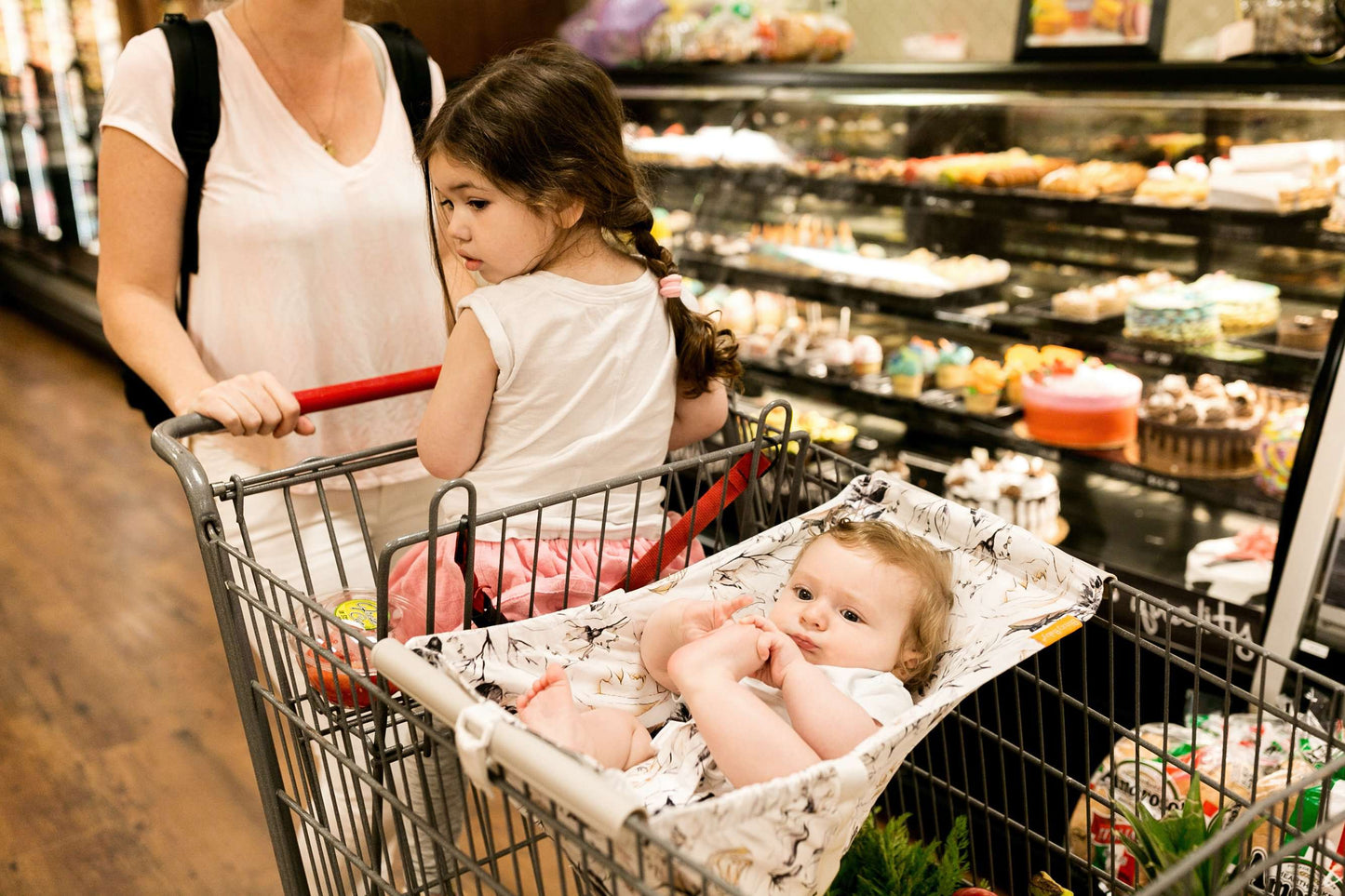 Baby Shopping Cart Hammock | Coming Up Roses Beautiful Floral Print Binxy Baby