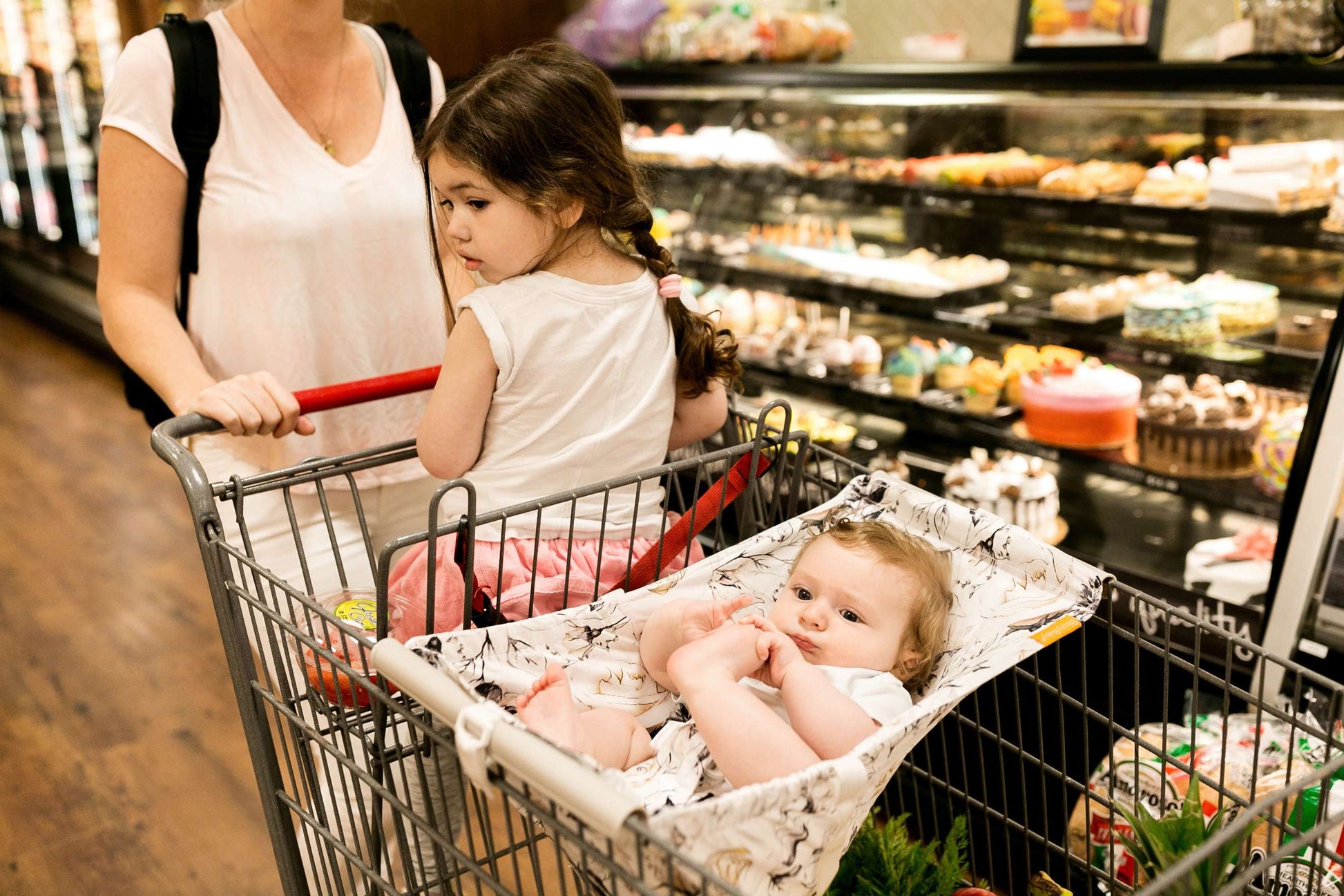 Baby Shopping Cart Hammock | Coming Up Roses Beautiful Floral Print Binxy Baby