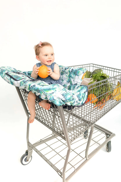 Baby Shopping Cart Cover | Tropical Day Leaf Print Binxy Baby