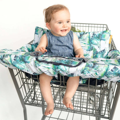 Baby Shopping Cart Cover | Tropical Day Leaf Print Binxy Baby