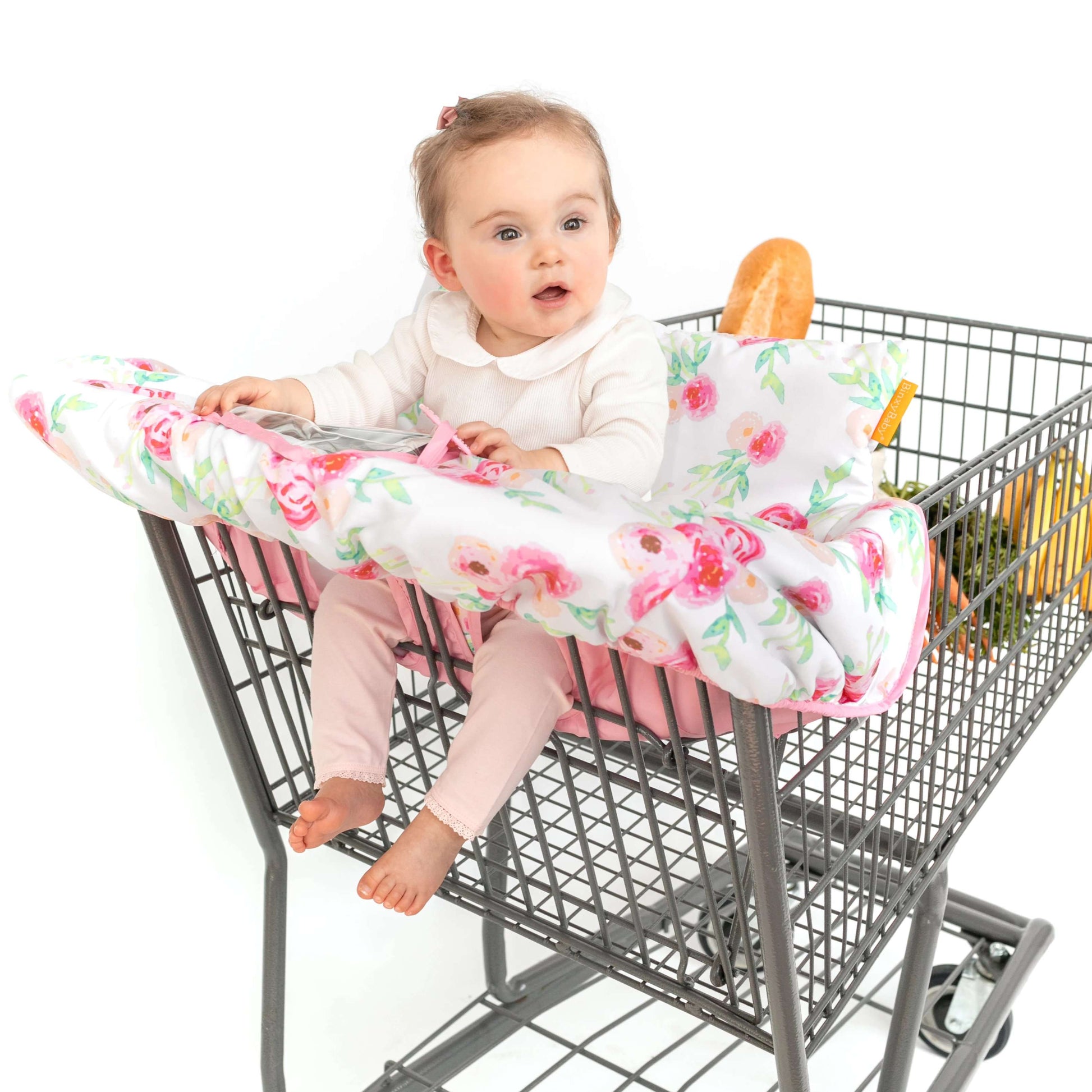 Baby Shopping Cart Cover | Full Bloom Watercolor Floral Print Binxy Baby