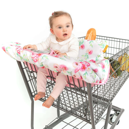 Baby Shopping Cart Cover | Full Bloom Watercolor Floral Print Binxy Baby