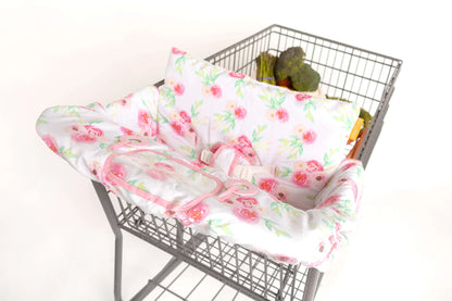 Baby Shopping Cart Cover | Full Bloom Watercolor Floral Print Binxy Baby