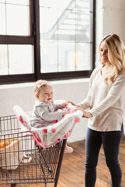 Baby Shopping Cart Cover | Full Bloom Watercolor Floral Print Binxy Baby
