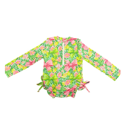 Tropical bows rash guard Swimsuit Leopardbaby Boutique