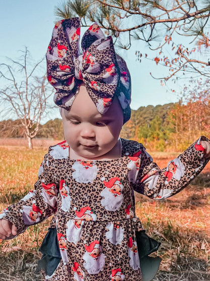 Leopard Santa ruffle romper - Get it from Bo