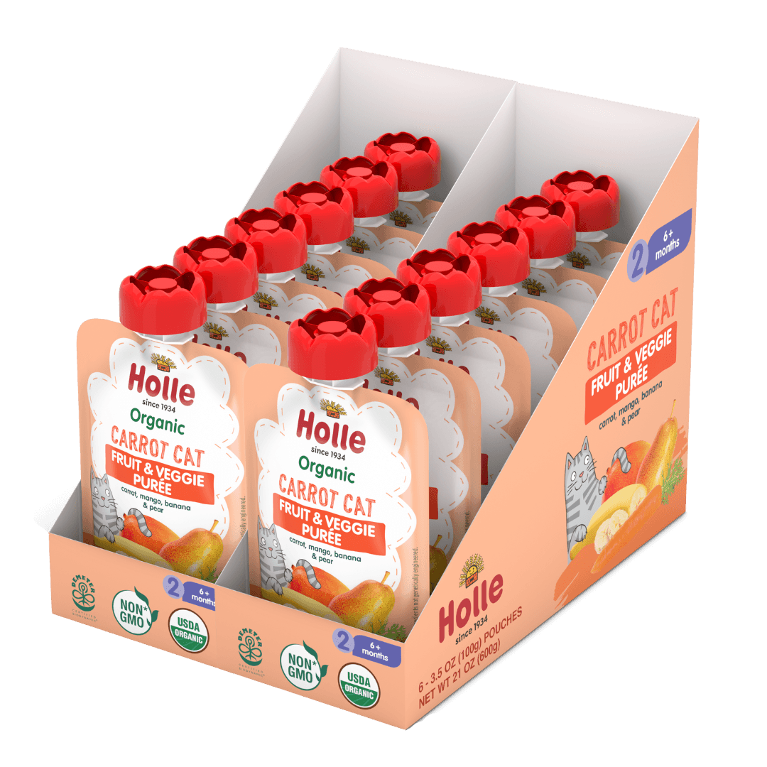 Holle Baby Food Pouches - Organic Fruit & Veggie Puree - Carrot Cat Holle USA