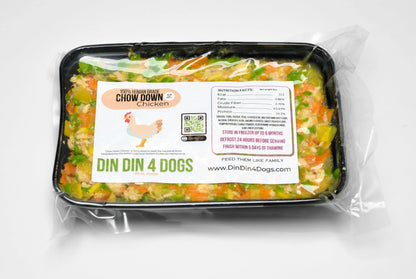 Chow Down Chicken - case includes 24, 8oz meals Din Din 4 Dogs