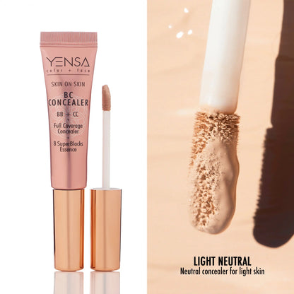 Skin On Skin BB + CC Full Coverage Hyaluronic Serum Concealer YENSA