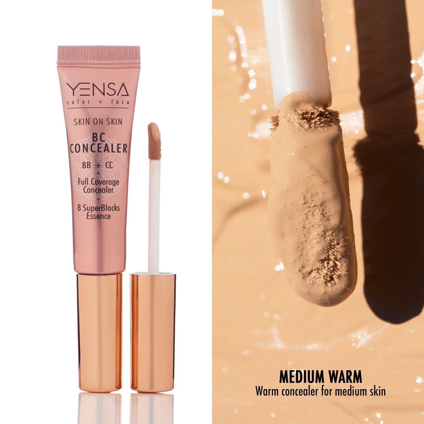 Skin On Skin BB + CC Full Coverage Hyaluronic Serum Concealer YENSA