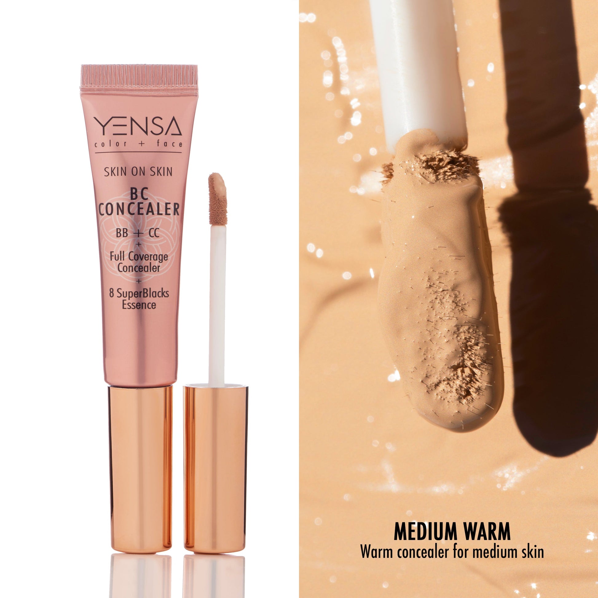 Skin On Skin BB + CC Full Coverage Hyaluronic Serum Concealer YENSA