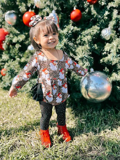 Leopard Santa ruffle romper - Get it from Bo