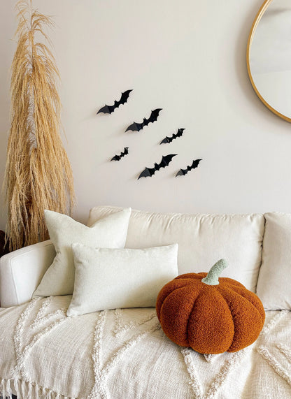 Jumbo Sherpa Orange Pumpkin Pillow Busa Designs