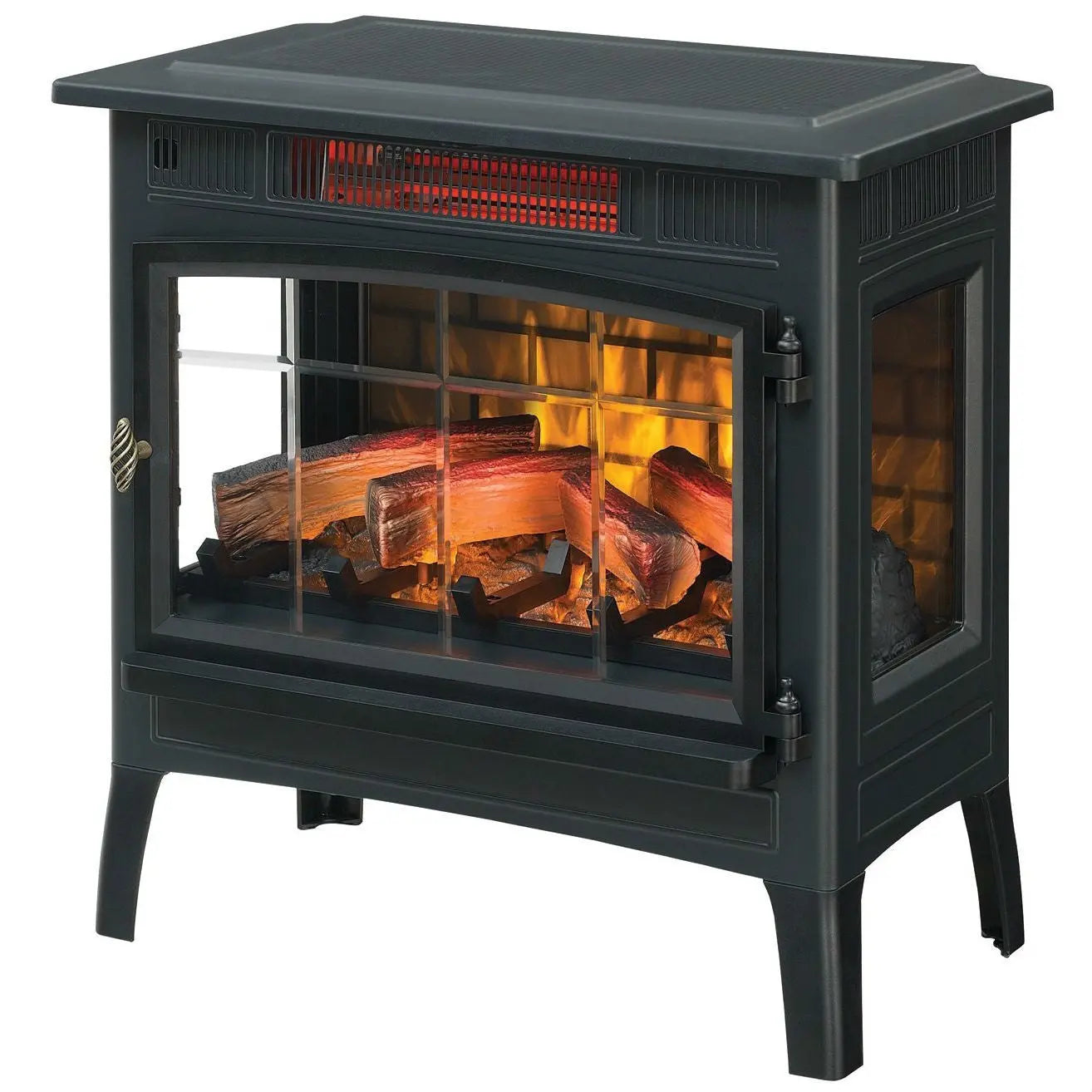 Black Infrared Quartz Electric Fireplace Stove Heater FastFurnishings