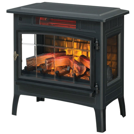 Black Infrared Quartz Electric Fireplace Stove Heater FastFurnishings