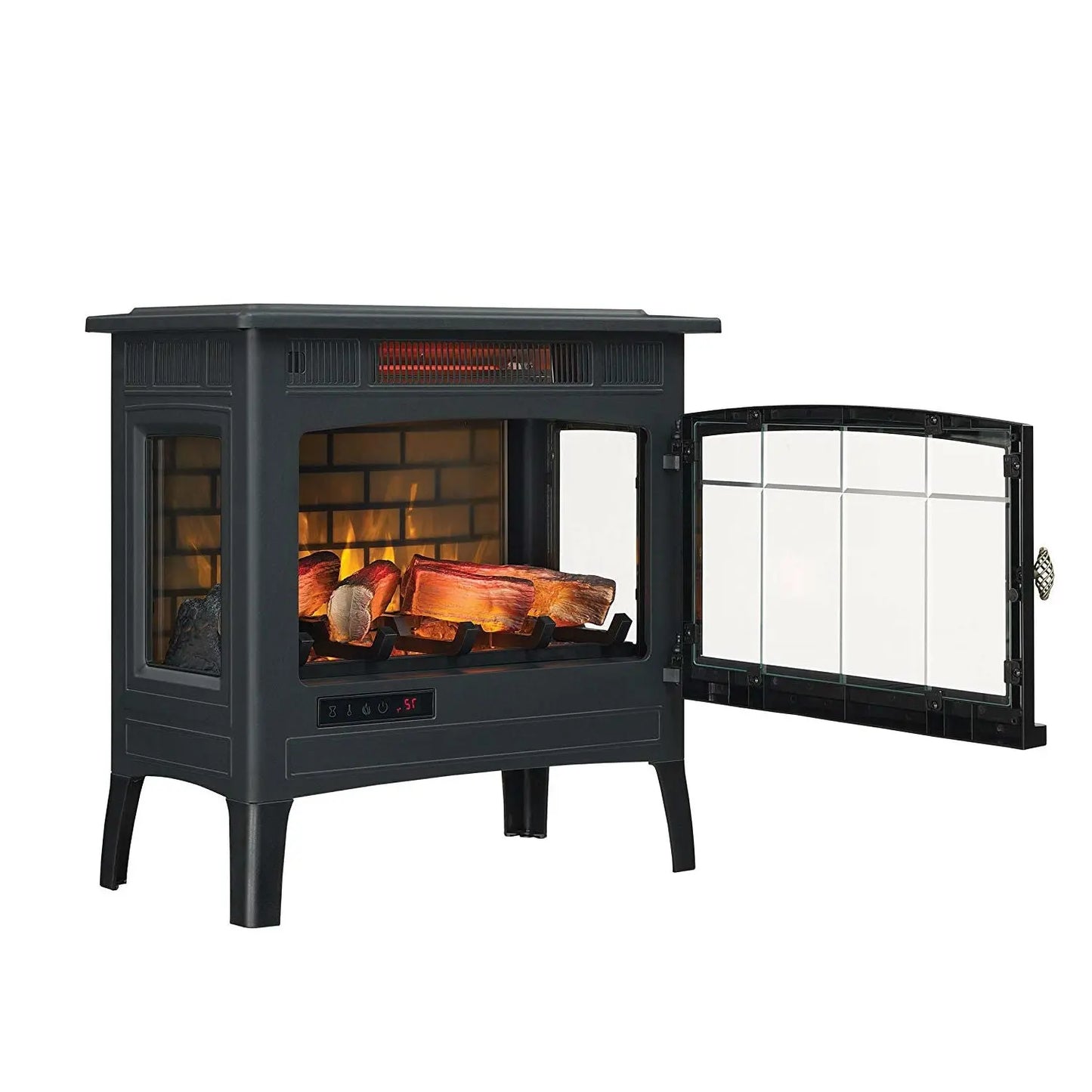 Black Infrared Quartz Electric Fireplace Stove Heater FastFurnishings