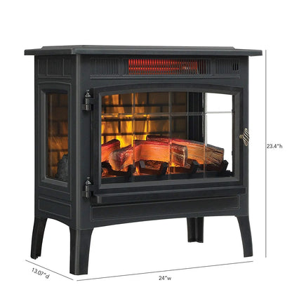 Black Infrared Quartz Electric Fireplace Stove Heater FastFurnishings