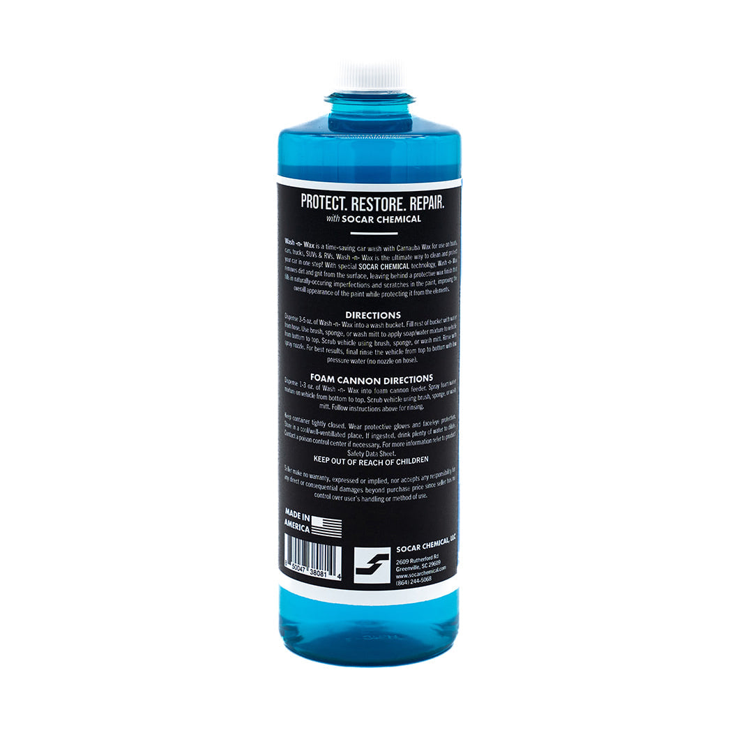 SOCAR Wash n Wax - pH Neutral Car Wash Soap Infused with Carnauba Wax Socar Chemical