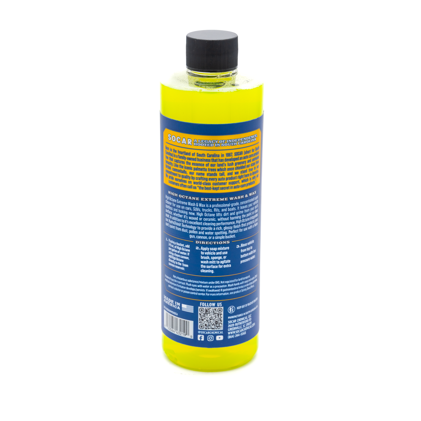 High Octane Extreme Ceramic Wash & Wax – Super Hydrophobic Car Soap for Shine & Protection Socar Chemical
