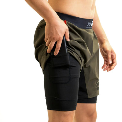 Ghost 7" Inseam Premium Lined Grappling Shorts - Fury Green - Get it from Bo