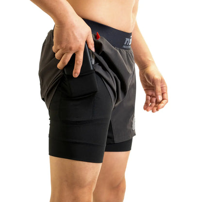 Ghost 5" Inseam Premium Lined Grappling Shorts - New Jersey Gray - Get it from Bo