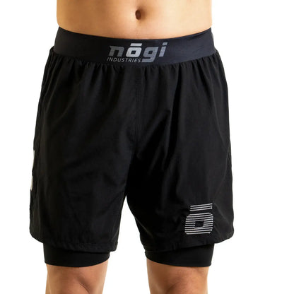 Ghost 7" Inseam Premium Lined Grappling Shorts - Obsidian Black NoGi Industries