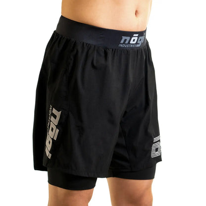 Ghost 7" Inseam Premium Lined Grappling Shorts - Obsidian Black NoGi Industries