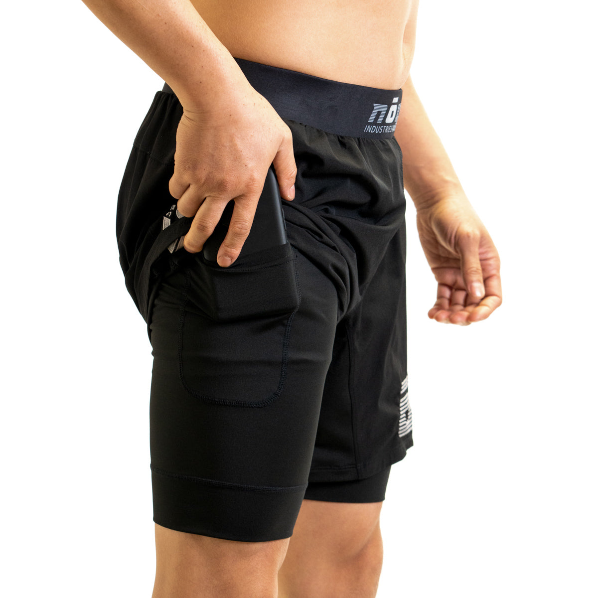 Ghost 7" Inseam Premium Lined Grappling Shorts - Obsidian Black NoGi Industries