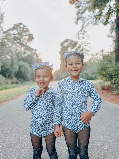 Snow leopard Ribbed Hooded romper - Get it from Bo