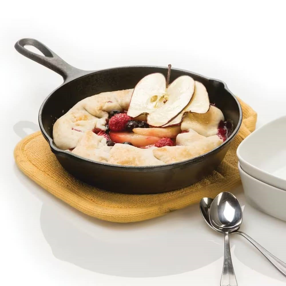 8-inch Pre-Seasoned Cast Iron Skillet Frying Pan with Pour Spouts Made in USA FastFurnishings