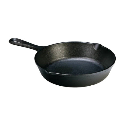 8-inch Pre-Seasoned Cast Iron Skillet Frying Pan with Pour Spouts Made in USA FastFurnishings