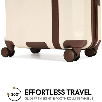 Luxe Journey 3 Piece Expandable Retro Luggage Set Travellty