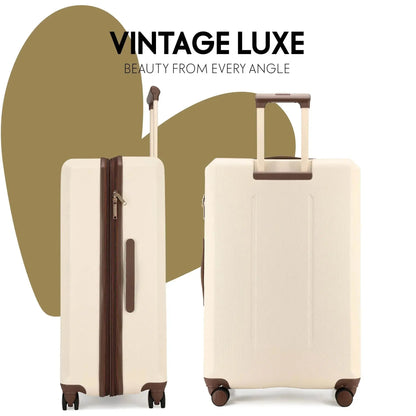 Luxe Journey 3 Piece Expandable Retro Luggage Set Travellty