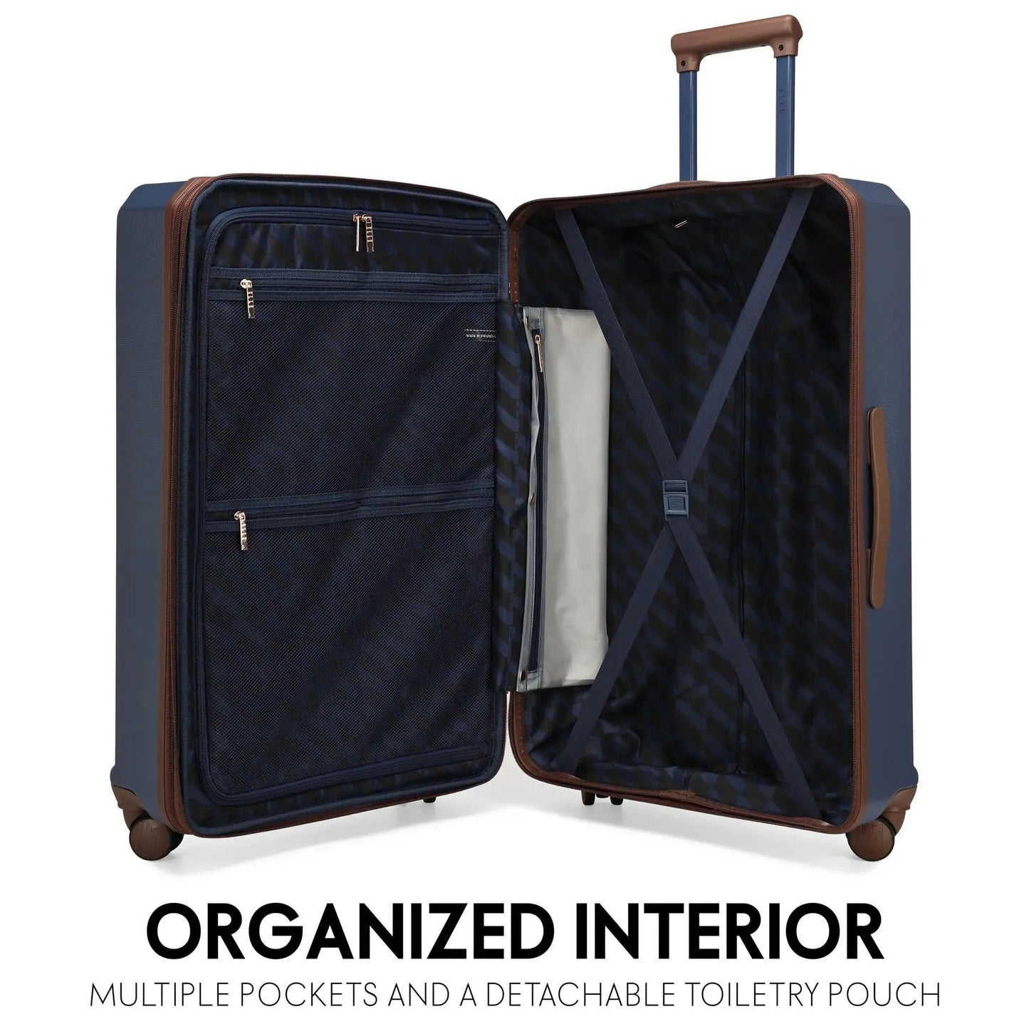 Luxe Journey 3 Piece Expandable Retro Luggage Set Travellty