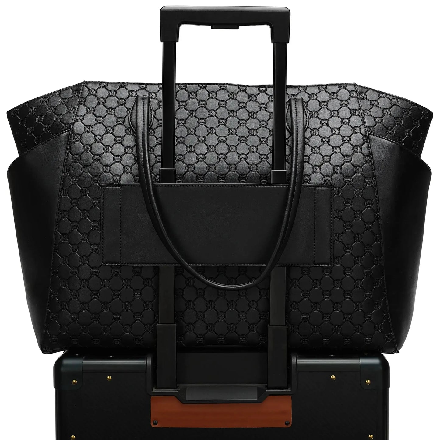 Compass 32L Vegan Leather Monogram Weekender Tote Bag