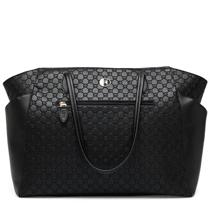 Compass 32L Vegan Leather Monogram Weekender Tote Bag