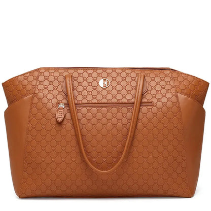 Compass 32L Vegan Leather Monogram Weekender Tote Bag