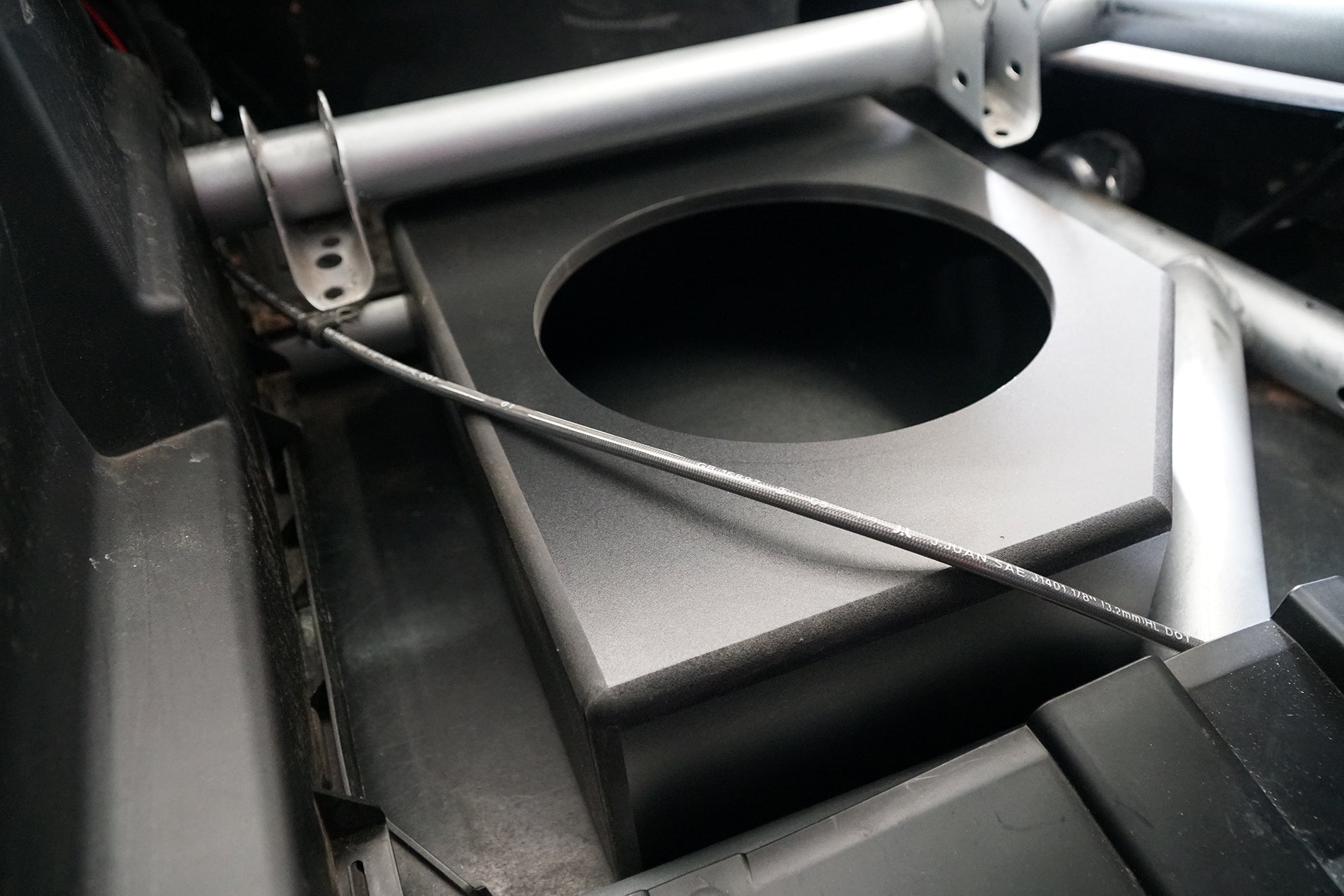 Can-Am® X3 Low Profile Front Passenger Side 10” Sub Box Enclosure – Unloaded | UTVS-X3-ENC-LP-FPASS Dunes 2 Dezert SXS