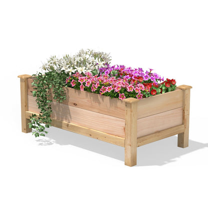 Farmhouse 24-in x 48-in x 19-in Cedar Elevated Victory Garden Bed - Made in USA FastFurnishings