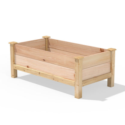Farmhouse 24-in x 48-in x 19-in Cedar Elevated Victory Garden Bed - Made in USA FastFurnishings