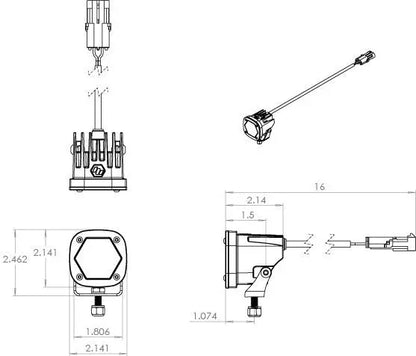 Baja Designs S1 LED Pod Pair – Compact Off-Road Lights Dunes 2 Dezert SXS