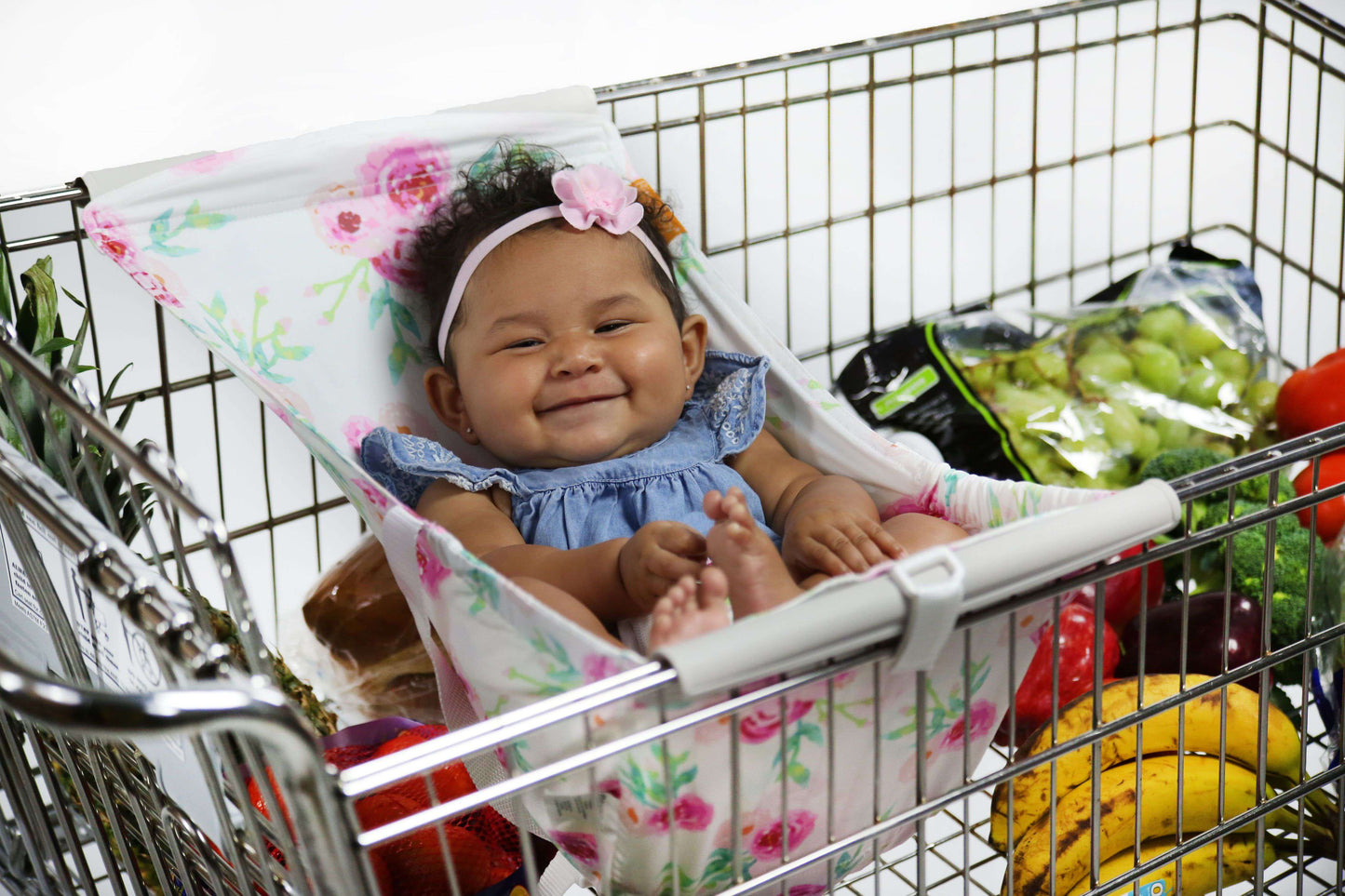 Baby Shopping Cart Hammock | Full Bloom Watercolor Floral Print Binxy Baby