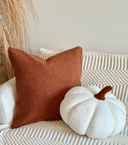 Jumbo Sherpa Cream Pumpkin Pillow Busa Designs